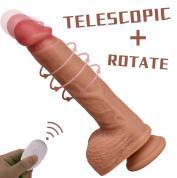 Telescopic & Rotating Realistic Vibrator with Wireless Remote – Suction Base