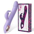 Dual Stimulation Rabbit Vibrator with Rotating Beads & Clitoral Arm — Rechargeable — Lavender