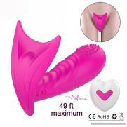 Wearable Panty Vibrator with Heart Remote – Hands-Free Couples' Teaser (Pink)