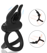 Vibrating Rabbit Cock Ring with Clitoral Stimulator