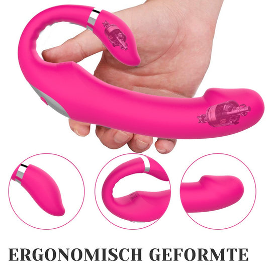 Strapless Strap-On Vibrator with Dual Motors & 10 Vibration Modes — Couples Sex Toy — Hot Pink