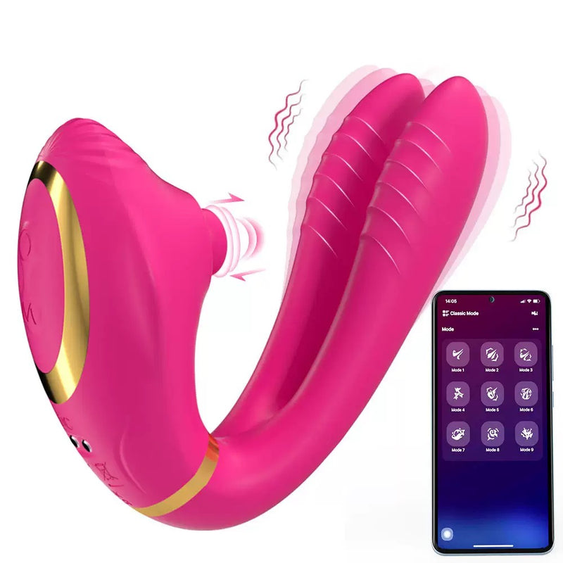 App-Controlled Clitoral Sucking & G-Spot Vibrator – Dual Stimulation, 9+9 Modes (Pink)